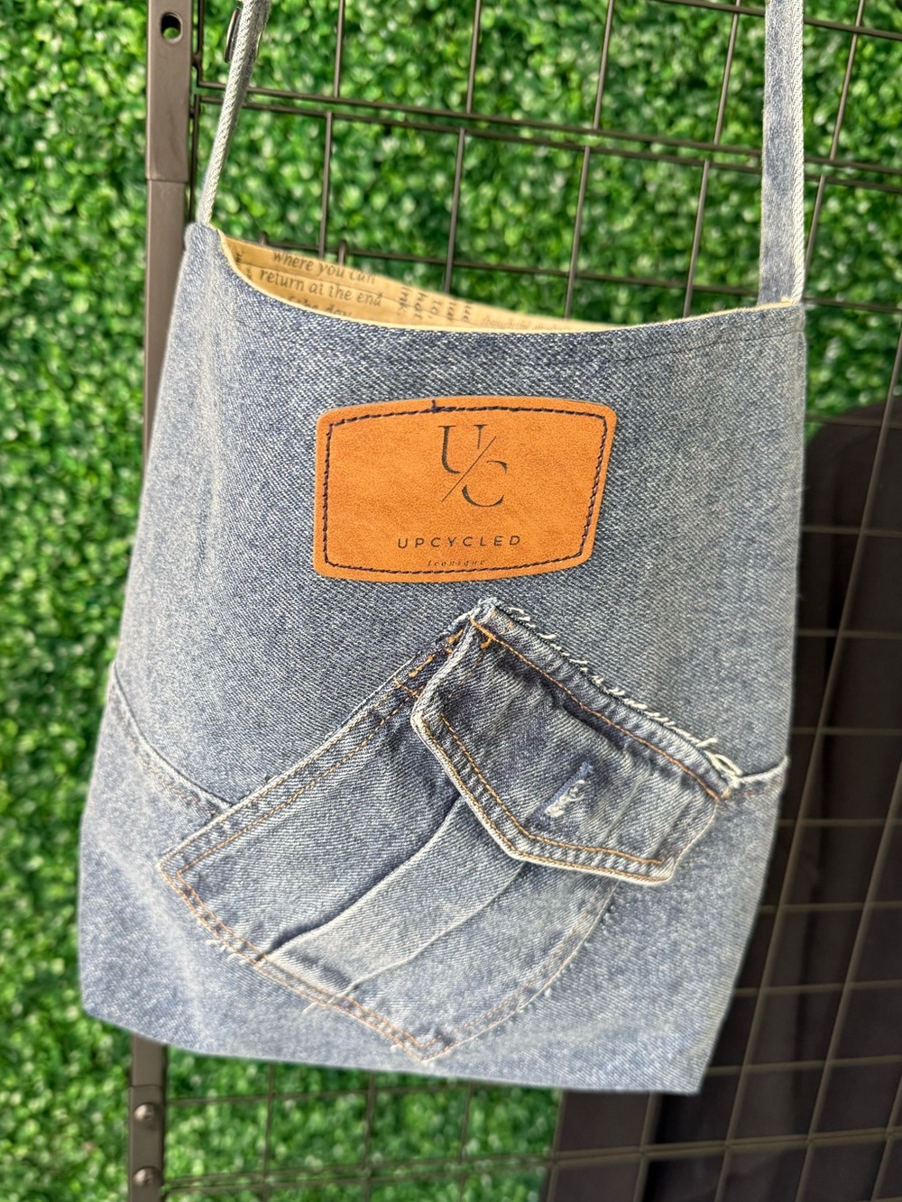 Upcycled Men’s Denim Jeans Bag — Blue